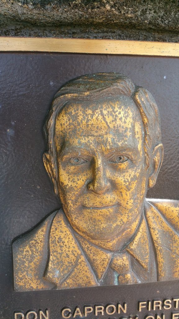 The Memorial Plaque to Donald Capron, credited for saving Boca Raton's beaches for public use. This can be found at the top of the dune in Red Reef Park, where Don loved to walk.